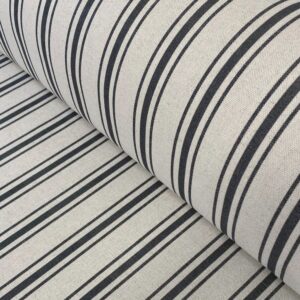 charcoal coloured extra wide striped fabric