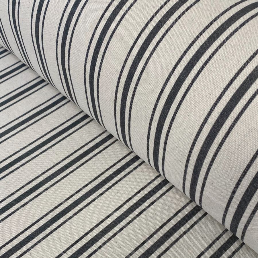 charcoal coloured extra wide striped fabric