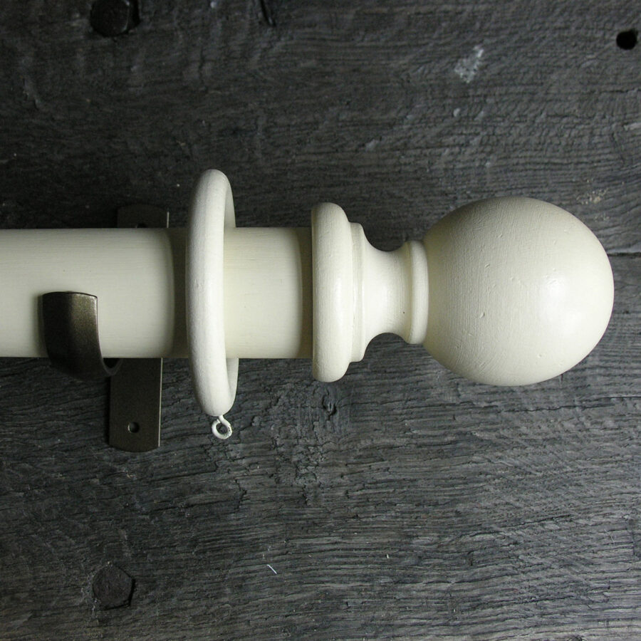 50mm Wooden Curtain Pole Set - Ivory