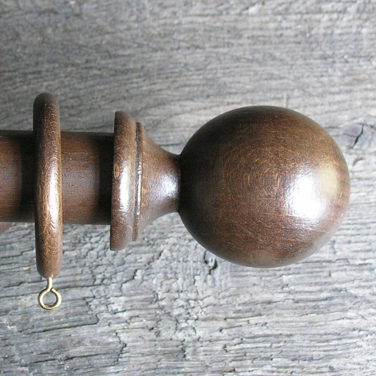 35mm Wooden Curtain Pole Set - Walnut - Image 4