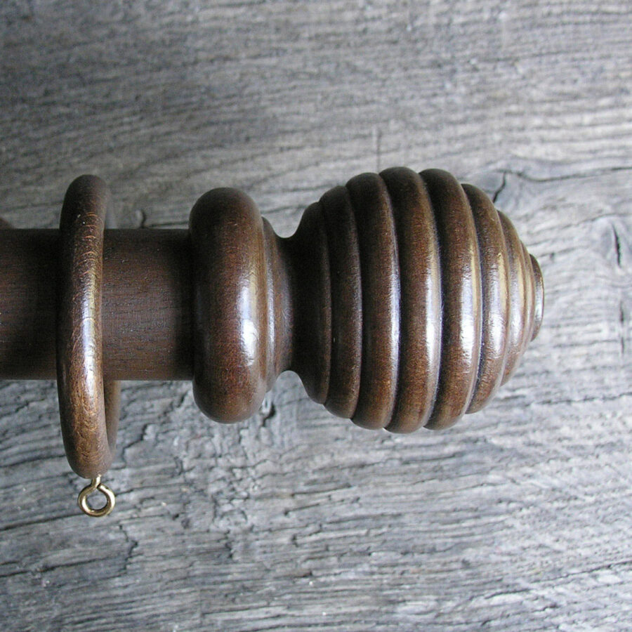 35mm Wooden Curtain Pole Set - Walnut