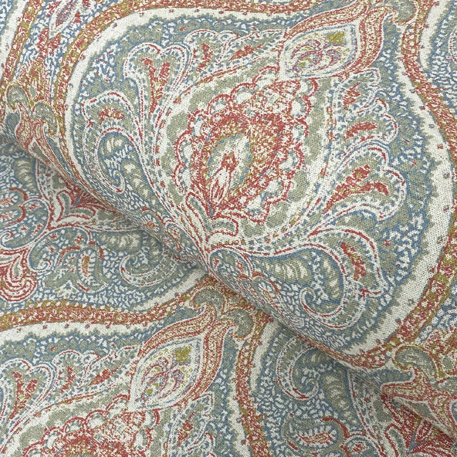 Paisley style fabric in the softest pink and duck egg