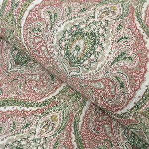larger scale curtain fabric in pink and green