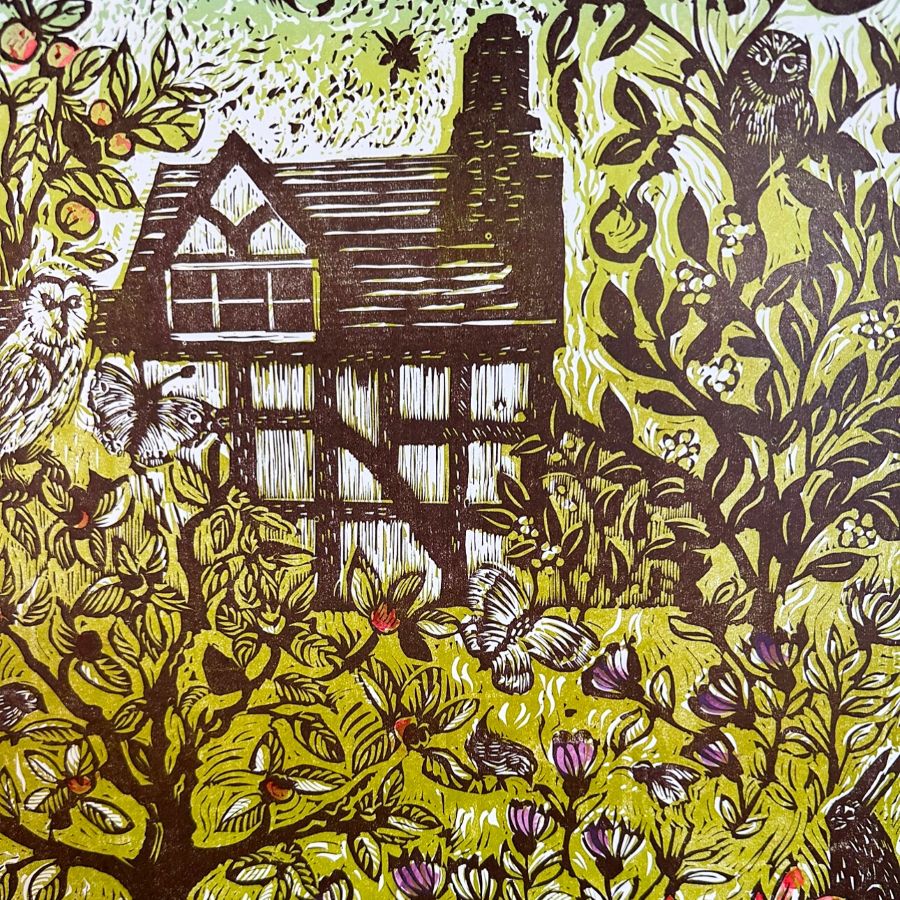 Birds will be house hunting soon, Letterpress Poster