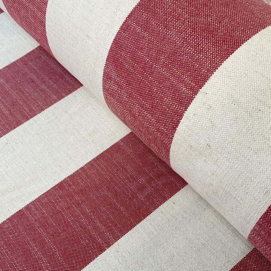 Red striped fabric