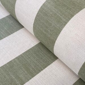 Striped Fabric Upholstery in sage green