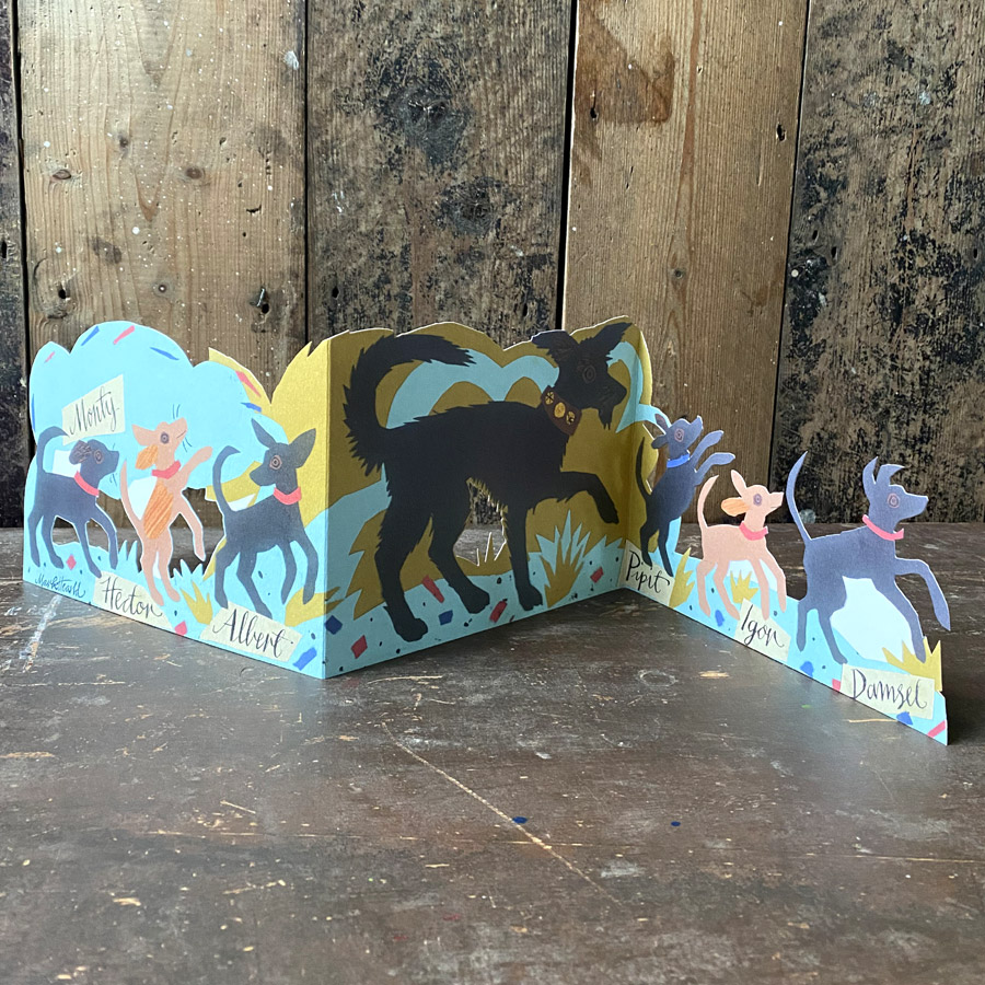 Mark Hearld Fold out Card - Puppy Parade