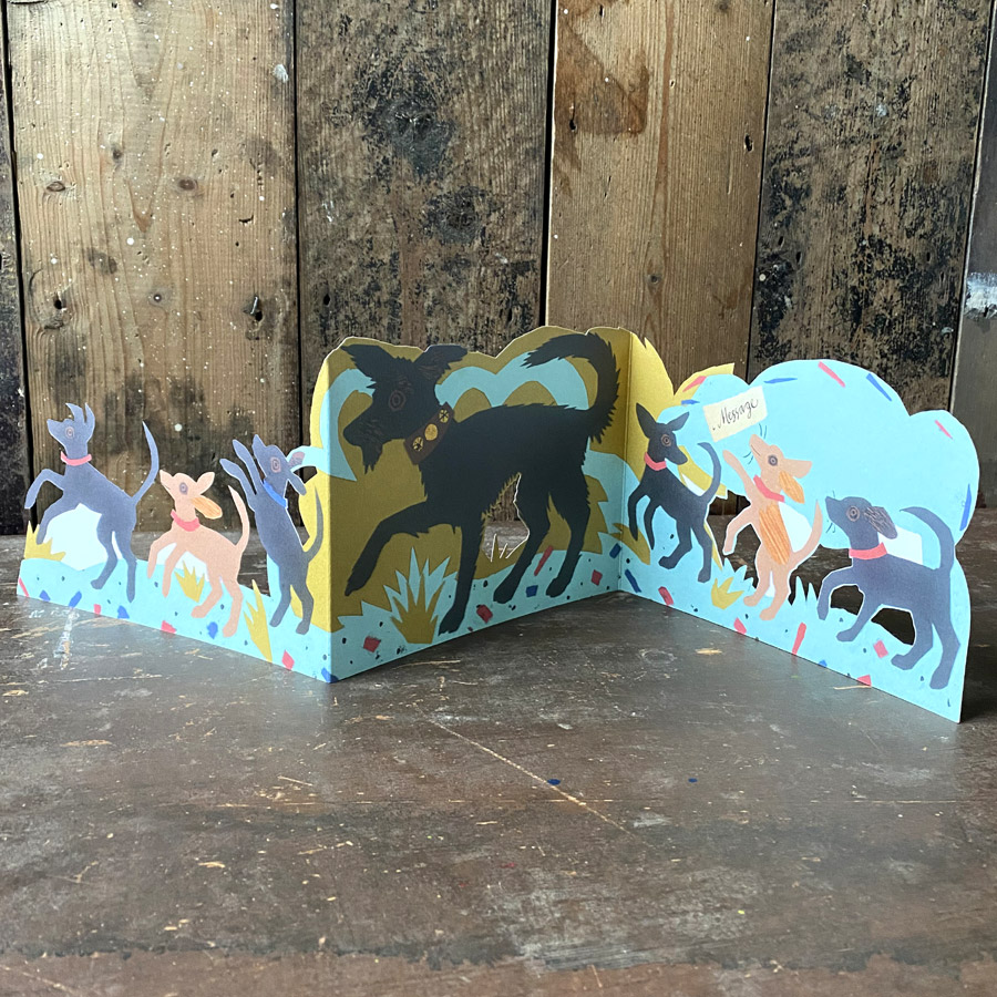 Mark Hearld Fold out Card - Puppy Parade