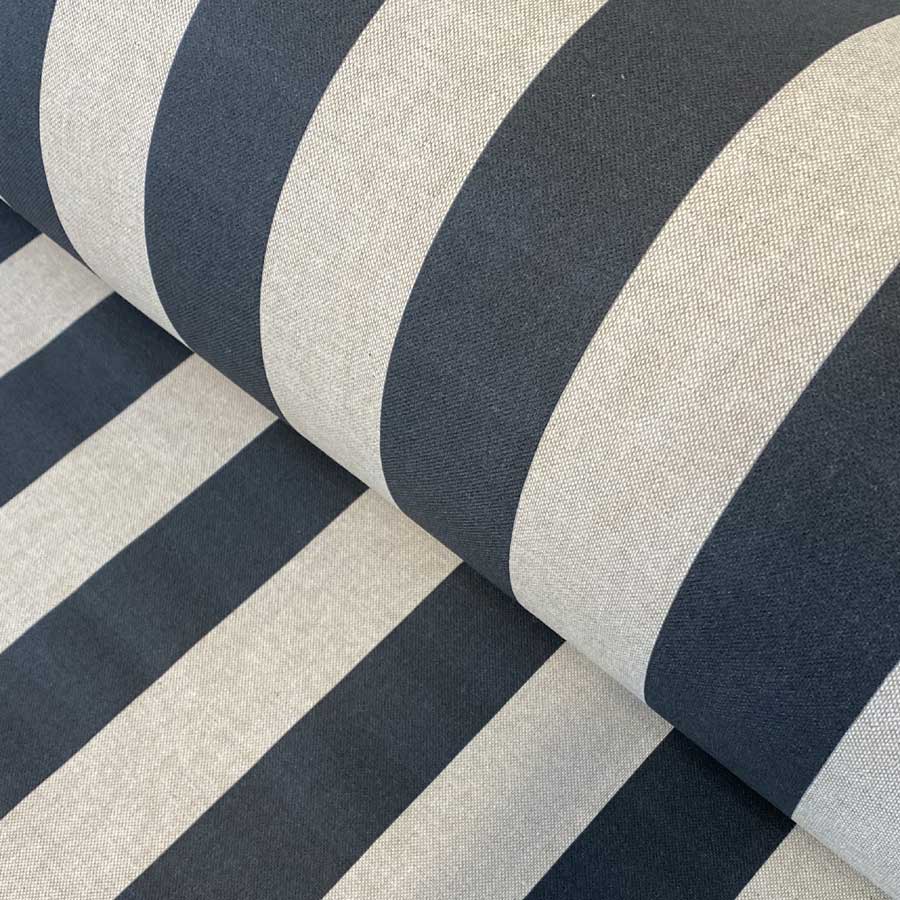 Broad Stripe - Charcoal on Natural
