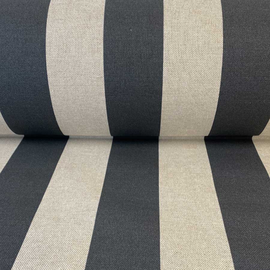Broad Stripe - Charcoal on Natural