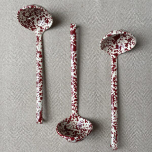 Enamelware Ladle - Burgundy and Cream