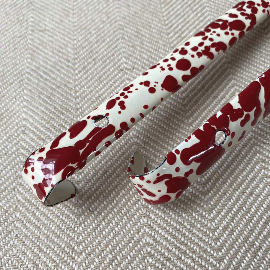 Enamelware Ladle - Burgundy and Cream
