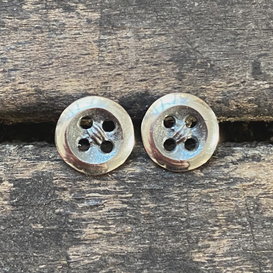 Oxidised Silver Button Earrings CDLT 3/16a