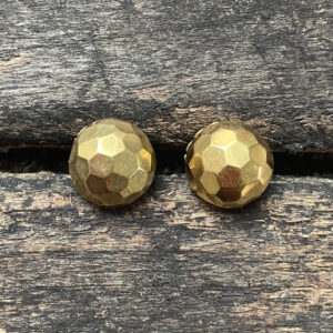 Gold Faceted Dome Earrings CDLT 11/15a - Image 1