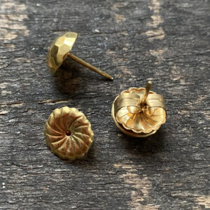 Gold Faceted Dome Earrings CDLT 11/15a - Image 2
