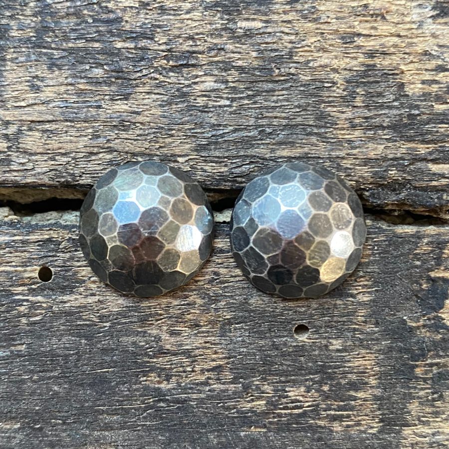 Silver Faceted Dome Earrings CDLT 3/9a
