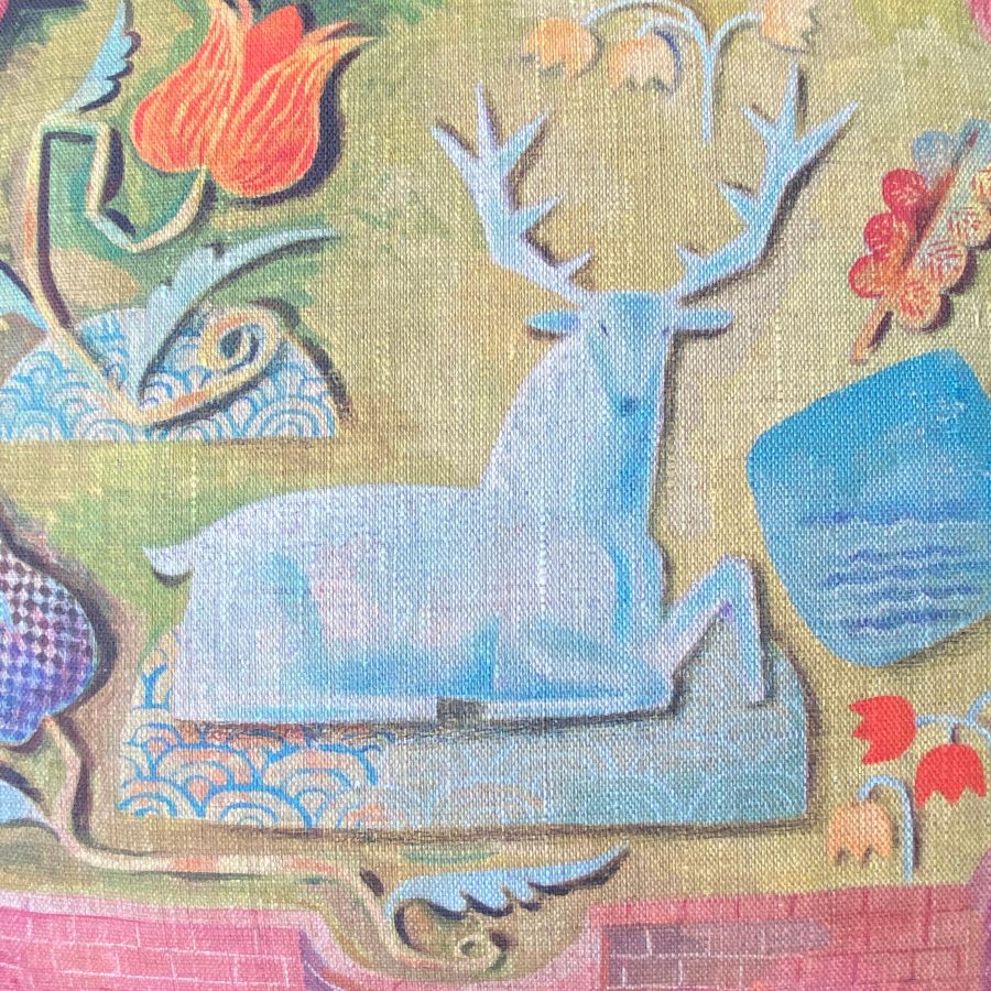 Clive Hicks Jenkins Cushion - Hortus Conclusus White Hart