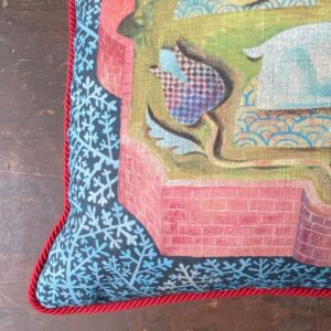 Clive Hicks Jenkins Cushion - Hortus Conclusus White Hart - Image 2