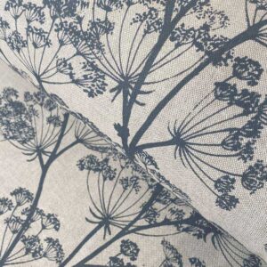 cow parsley fabric in a dark indigo blue