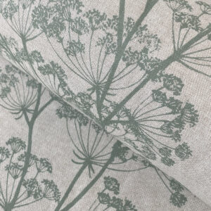cow parsley fabric in a soft pea green