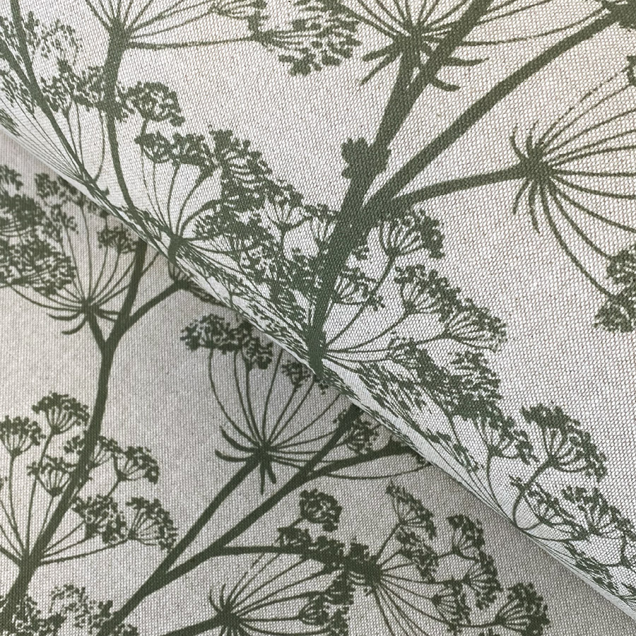 Cow Parsley fabric in green suitable for curtains