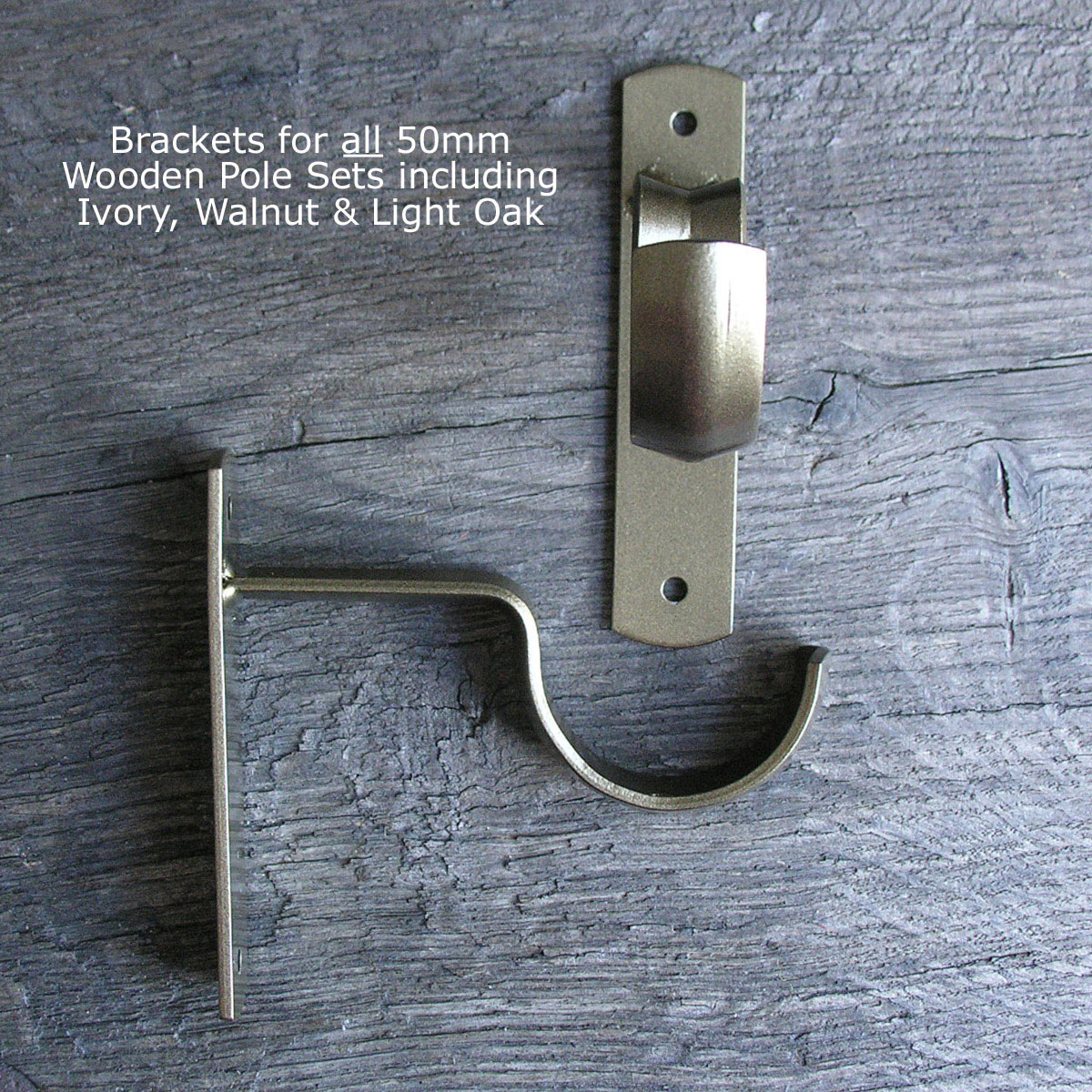50mm Wooden Curtain Pole Set - Walnut finish - Image 4