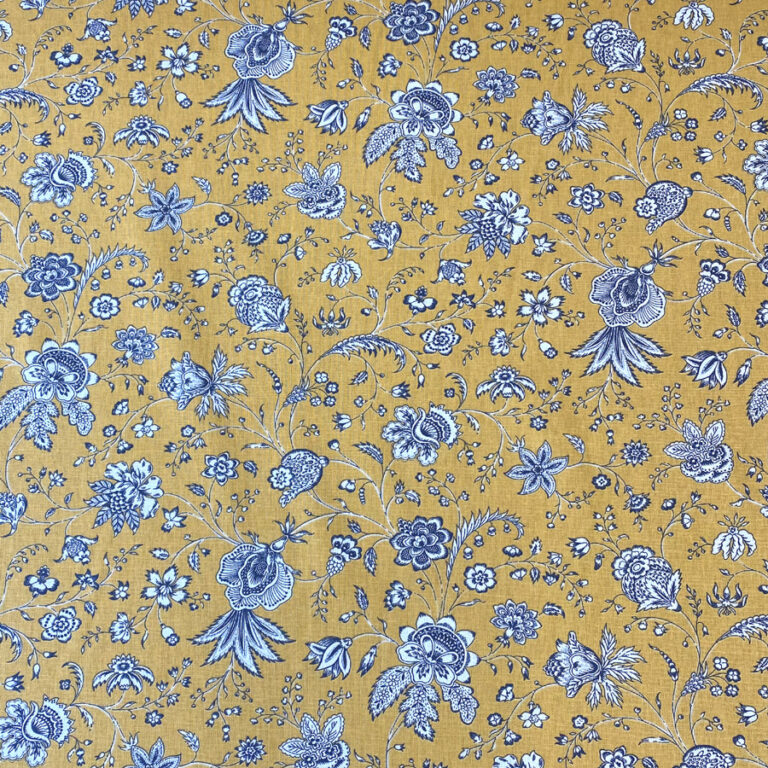 Dianthus Cotton Print-Mustard - Image 2