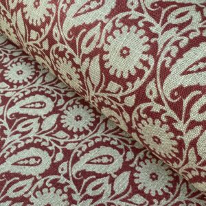 Extra Wide Fabric with red print