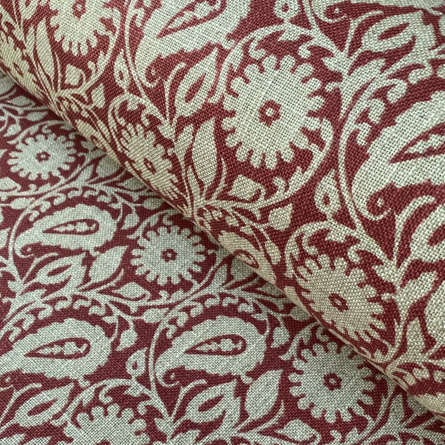 Extra Wide Fabric with red print