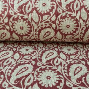 Extra Wide Fabric with red print