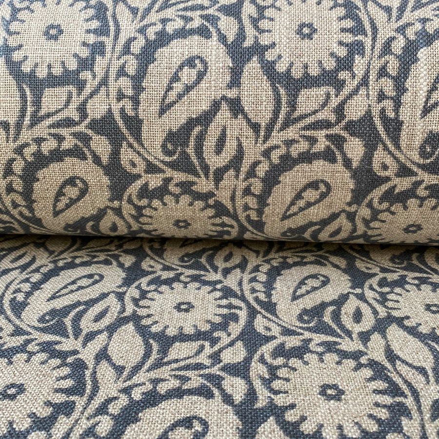 Extra Wide Fabric with blue print