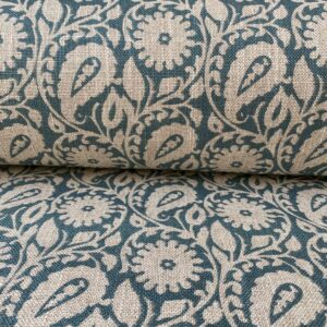 Extra Wide Fabric with blue design