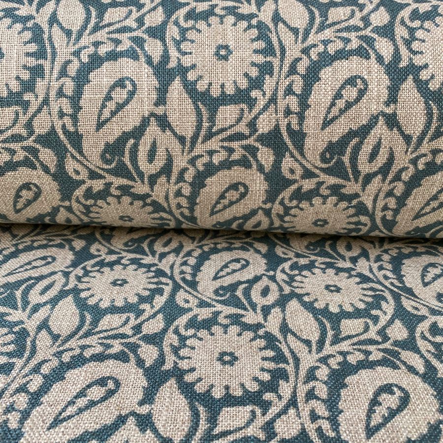 Extra Wide Fabric with blue design
