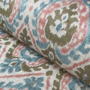 Extra Wide Ikat Fabric in pink and blue