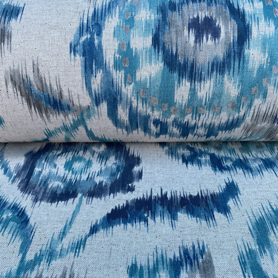 Extra Wide Ikat Floria - Indigo and Teal