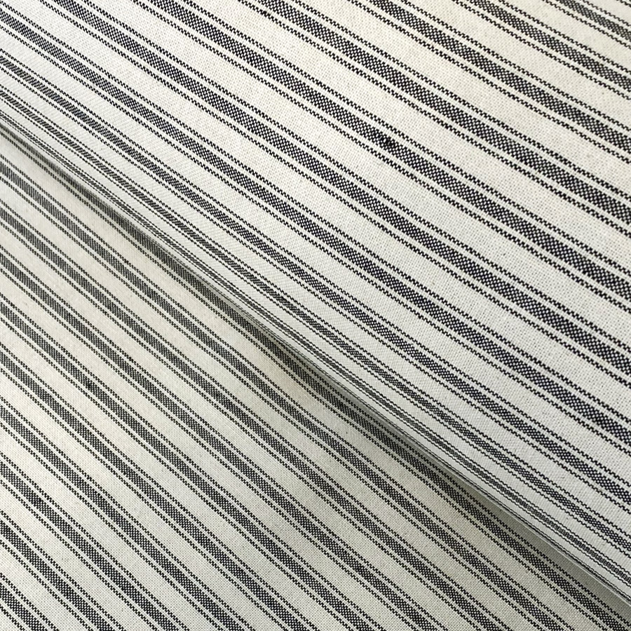 Extra Wide Black Ticking Fabric