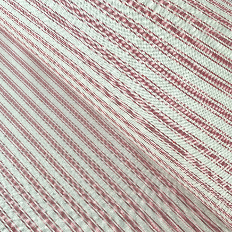 Extra Wide Red Ticking Fabric