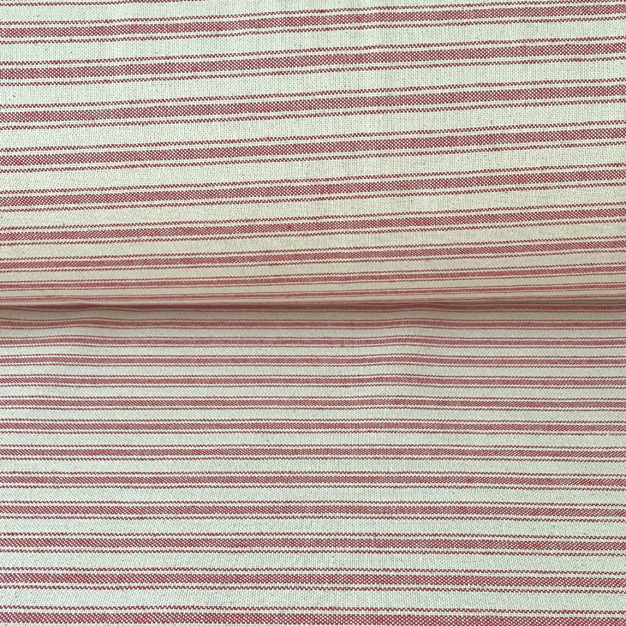 Extra Wide Hector Ticking Stripe - Peony