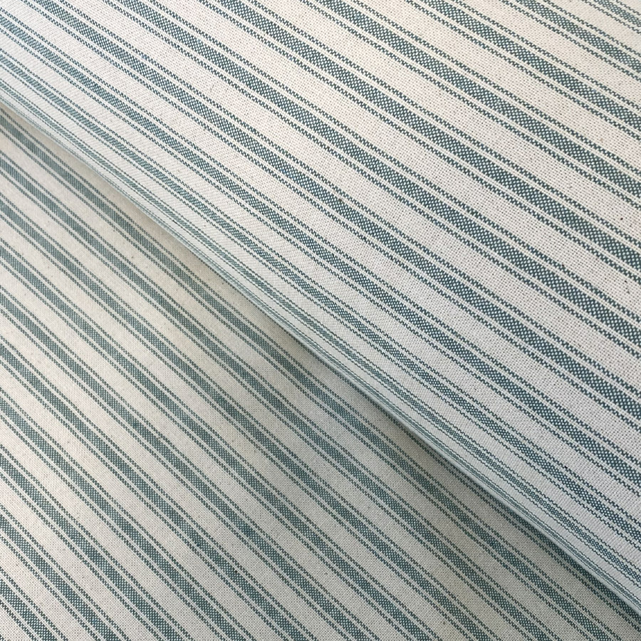 Extra Wide Green Ticking Fabric