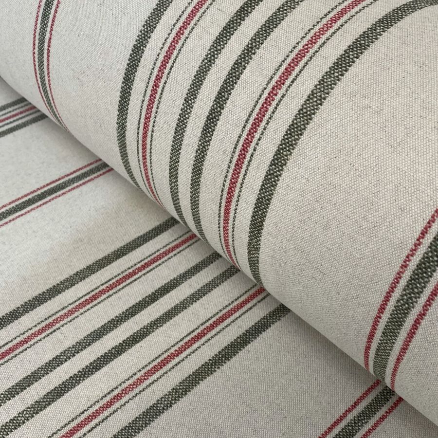 striped extra wide fabric in green and pink