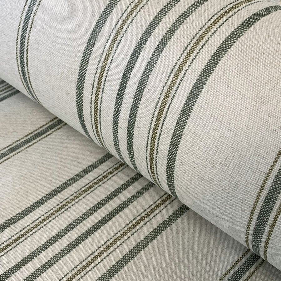 extra wide striped fabric in green