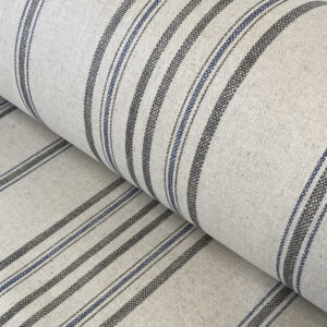 extra wide stripe fabric in blue & grey