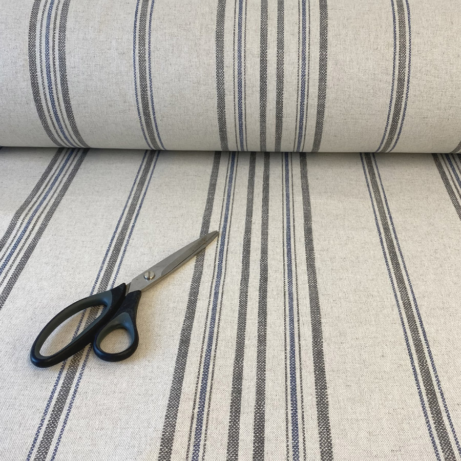 Extra Wide Maurice Stripe Grey and Indigo