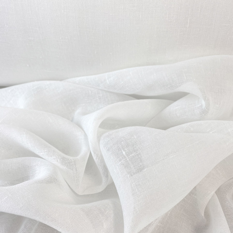 Sheer Linen Fabric in white
