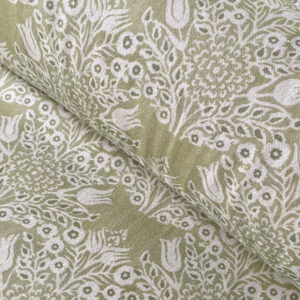 Extra Wide fabric with sage green floral design