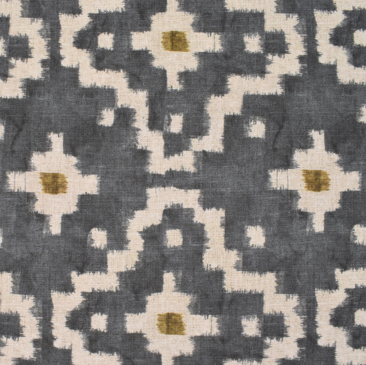 EW Solitaire fabric for curtains & Blinds in slate grey and with ochre detail
