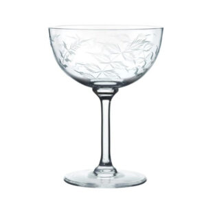 Pair of Crystal Champagne Saucers - Fern Design - Image 2