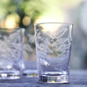 Set of Six Crystal Tumblers - Fern Design