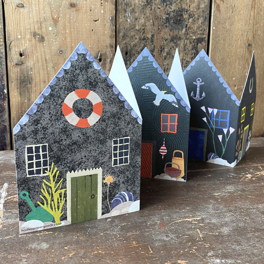 Fisherman's Huts Concertina Card