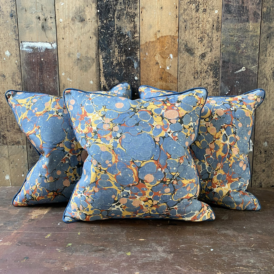 Folio 1 Linen Cushion - Blue